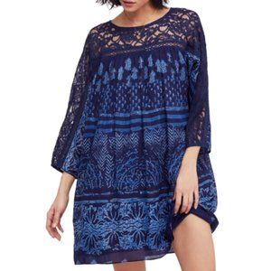 Free People Sun Daze Indigo Minidress Size S/M NWT